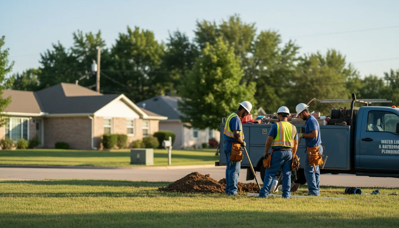 Residential water line and bathroom plumbing service in Conover, OH